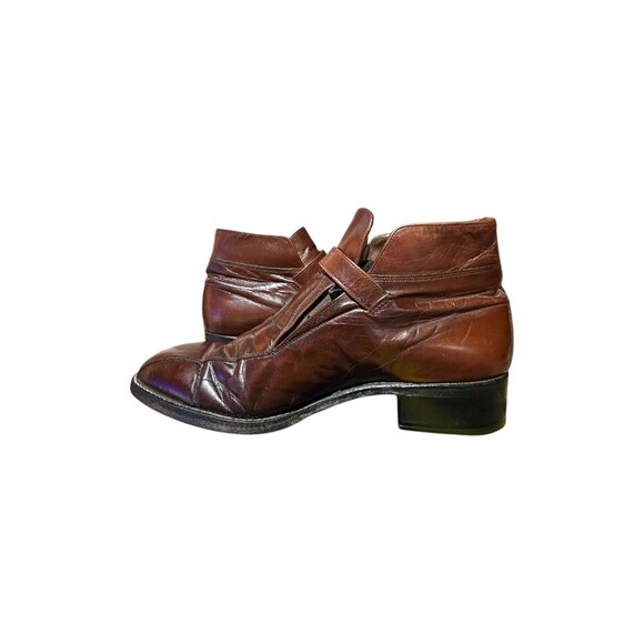 Vintage Florsheim Imperial 7.5 D Kangaroo Leather Brown Beatle Strap Ankle Boots main image 8